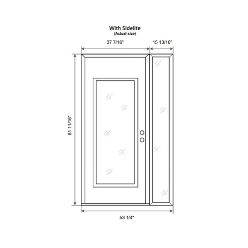 C1 Panel Silver Steel Black/White With Sidelite Prehung Front Entry Door