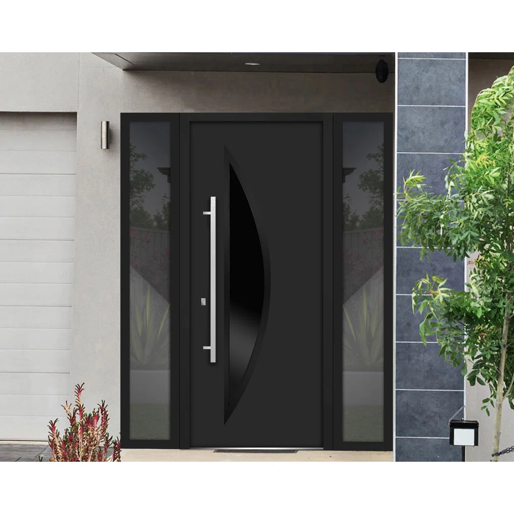 VDomDoors Deux 80 in. Steel and Aluminum 2 -Lite Front Entry Door