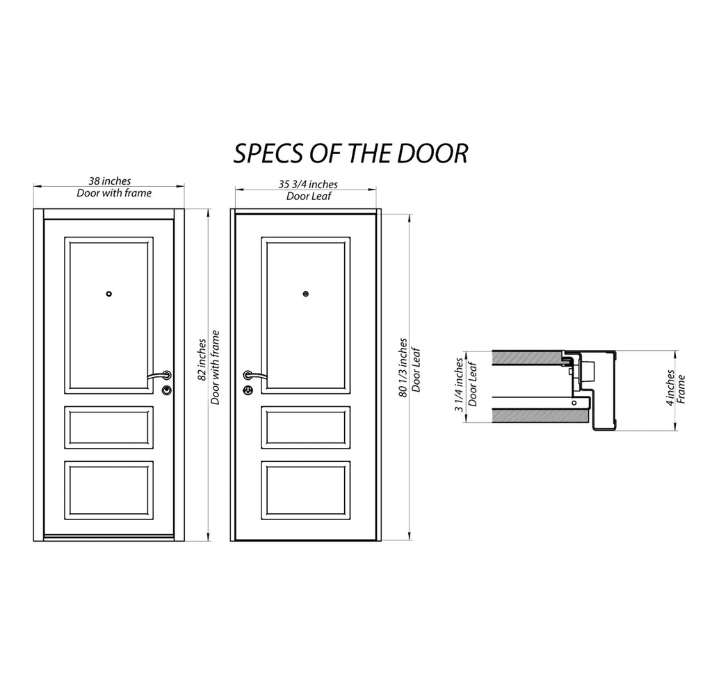 VDomDoors Deux 80 in. Steel and Aluminum 2 -Lite Front Entry Door