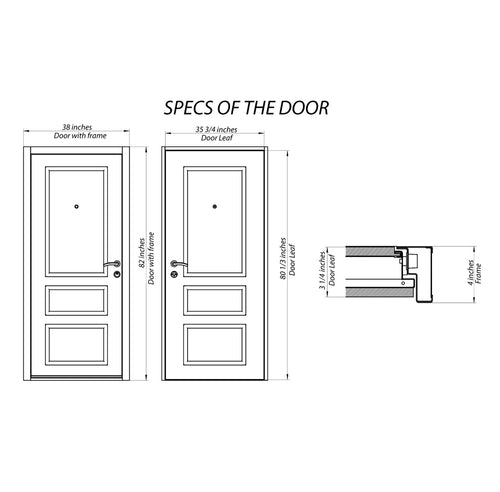 VDomDoors Deux 80 in. Steel and Aluminum 2 -Lite Front Entry Door